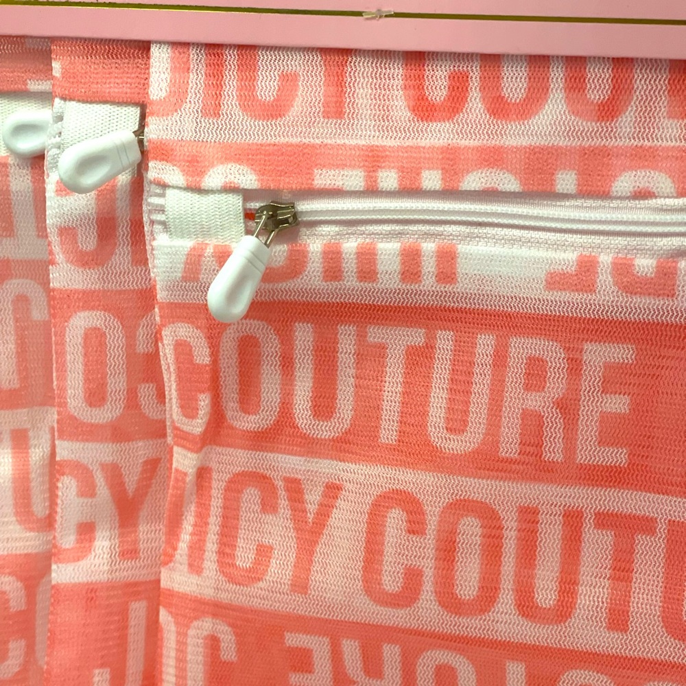 Juicy Couture Set of 3 Pink Mesh Wash Bags - Laundry